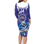 Custom NRL Bulldogs NAIDOC Week Family Matching Long Sleeve Bodycon Dress and Hawaiian Shirt Keep The Fire Burning Indigenous Art