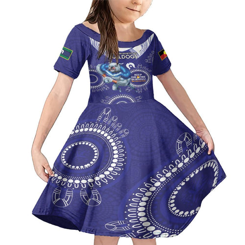 Custom NRL Bulldogs NAIDOC Week Family Matching Mermaid Dress and Hawaiian Shirt Keep The Fire Burning Indigenous Art