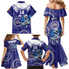 Custom NRL Bulldogs NAIDOC Week Family Matching Mermaid Dress and Hawaiian Shirt Keep The Fire Burning Indigenous Art