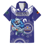 Custom NRL Bulldogs NAIDOC Week Family Matching Mermaid Dress and Hawaiian Shirt Keep The Fire Burning Indigenous Art