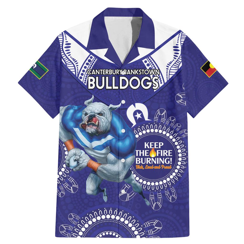 Custom NRL Bulldogs NAIDOC Week Family Matching Mermaid Dress and Hawaiian Shirt Keep The Fire Burning Indigenous Art