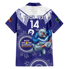 Custom NRL Bulldogs NAIDOC Week Family Matching Off The Shoulder Long Sleeve Dress and Hawaiian Shirt Keep The Fire Burning Indigenous Art