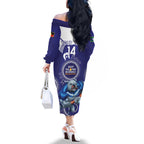 Custom NRL Bulldogs NAIDOC Week Family Matching Off The Shoulder Long Sleeve Dress and Hawaiian Shirt Keep The Fire Burning Indigenous Art