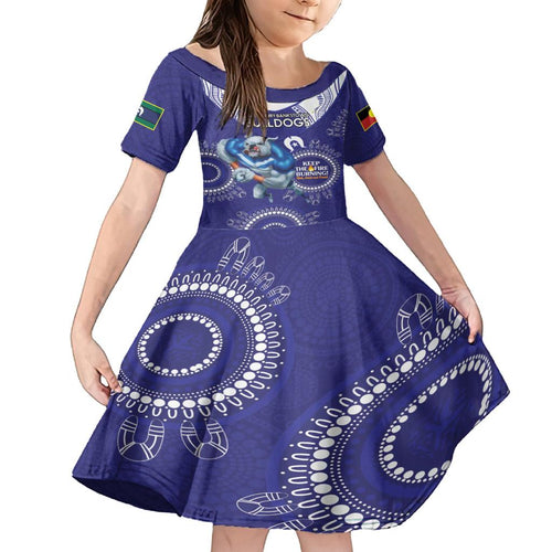 Custom NRL Bulldogs NAIDOC Week Family Matching Puletasi and Hawaiian Shirt Keep The Fire Burning Indigenous Art