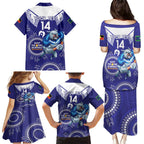 Custom NRL Bulldogs NAIDOC Week Family Matching Puletasi and Hawaiian Shirt Keep The Fire Burning Indigenous Art