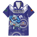 Custom NRL Bulldogs NAIDOC Week Family Matching Puletasi and Hawaiian Shirt Keep The Fire Burning Indigenous Art