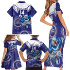 Custom NRL Bulldogs NAIDOC Week Family Matching Short Sleeve Bodycon Dress and Hawaiian Shirt Keep The Fire Burning Indigenous Art