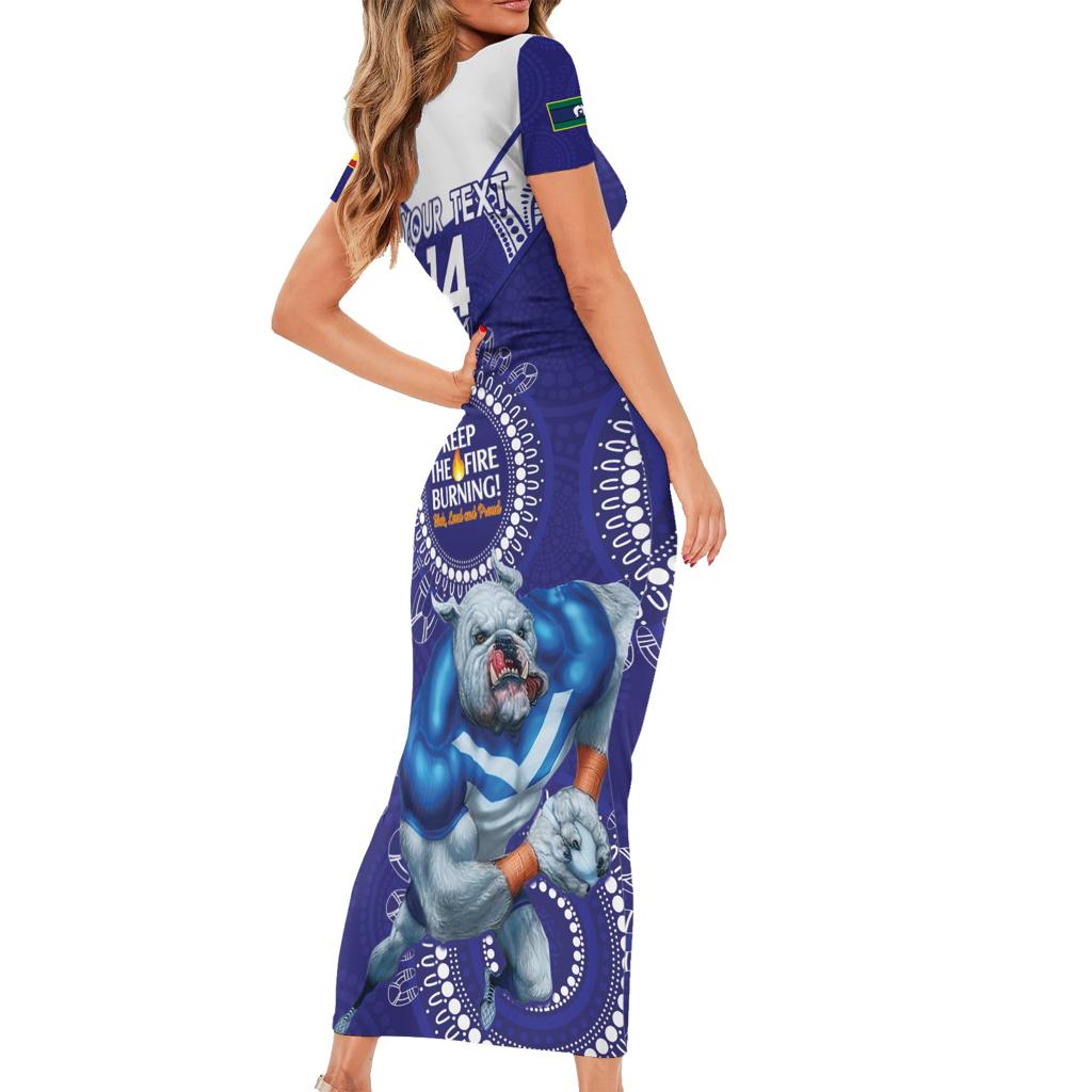 Custom NRL Bulldogs NAIDOC Week Family Matching Short Sleeve Bodycon Dress and Hawaiian Shirt Keep The Fire Burning Indigenous Art