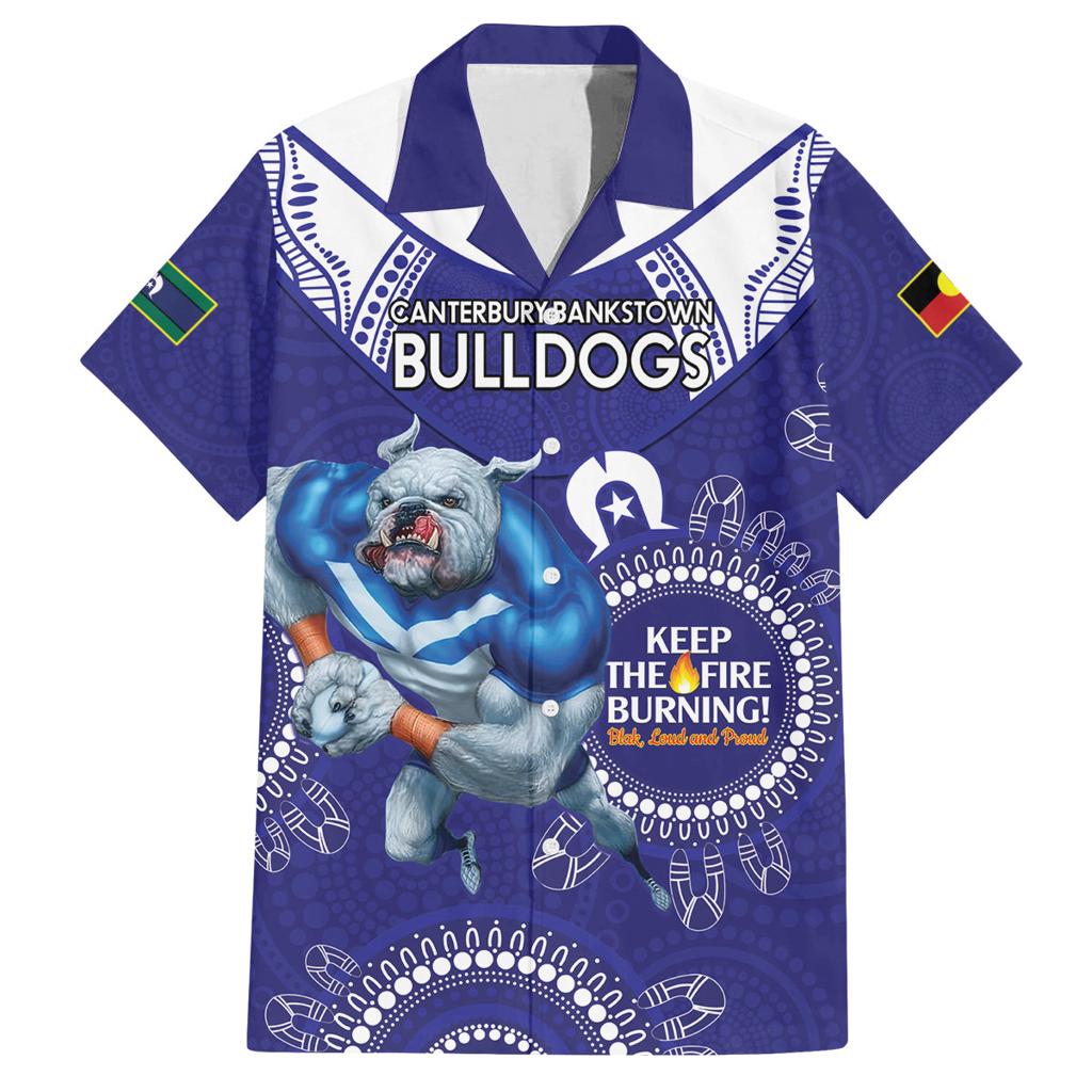 Custom NRL Bulldogs NAIDOC Week Family Matching Summer Maxi Dress and Hawaiian Shirt Keep The Fire Burning Indigenous Art