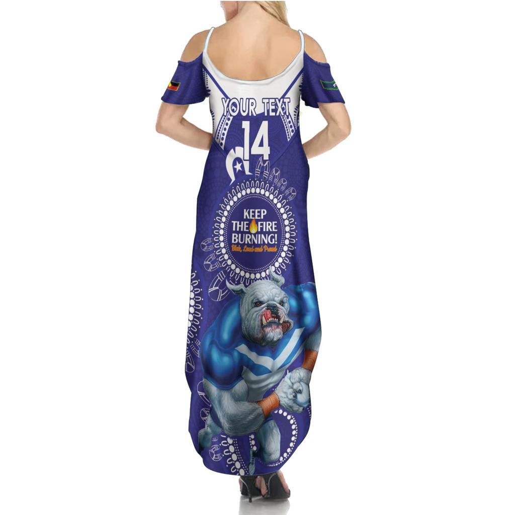 Custom NRL Bulldogs NAIDOC Week Family Matching Summer Maxi Dress and Hawaiian Shirt Keep The Fire Burning Indigenous Art
