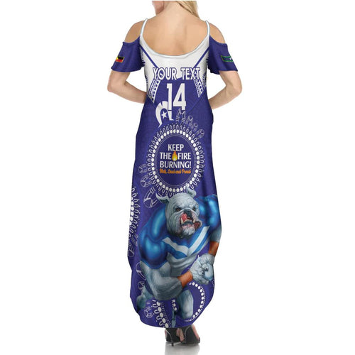 Custom NRL Bulldogs NAIDOC Week Family Matching Summer Maxi Dress and Hawaiian Shirt Keep The Fire Burning Indigenous Art