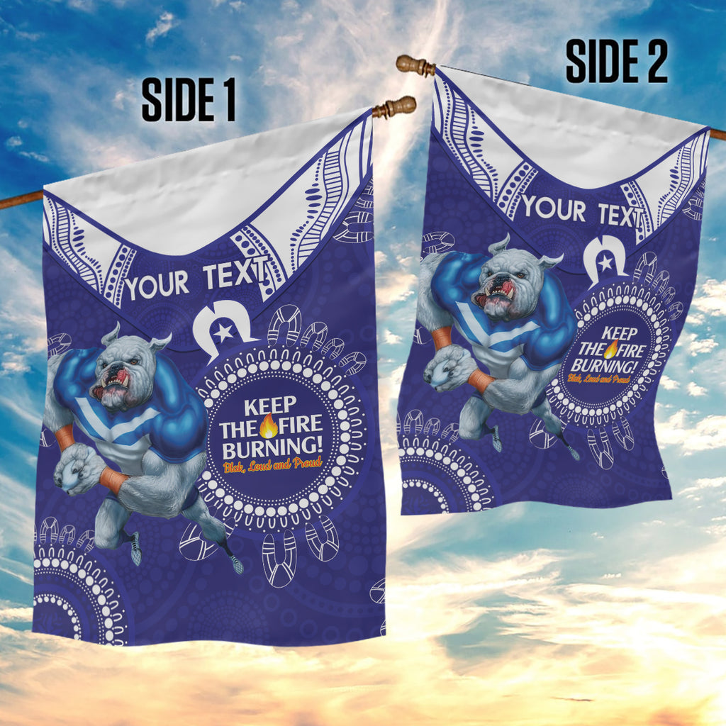 Custom NRL Bulldogs NAIDOC Week Garden Flag Keep The Fire Burning Indigenous Art