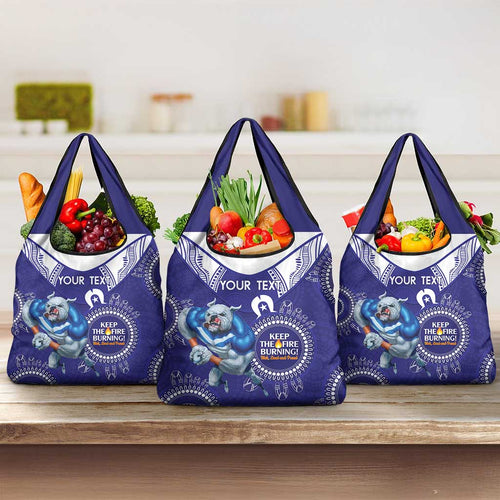 Custom NRL Bulldogs NAIDOC Week Grocery Bag Keep The Fire Burning Indigenous Art