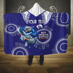 Custom NRL Bulldogs NAIDOC Week Hooded Blanket Keep The Fire Burning Indigenous Art