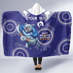 Custom NRL Bulldogs NAIDOC Week Hooded Blanket Keep The Fire Burning Indigenous Art