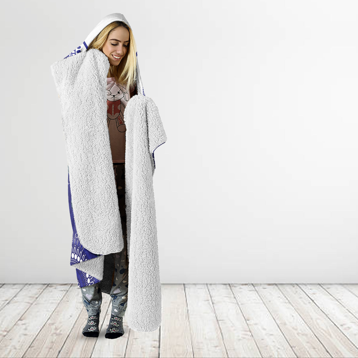 Custom NRL Bulldogs NAIDOC Week Hooded Blanket Keep The Fire Burning Indigenous Art