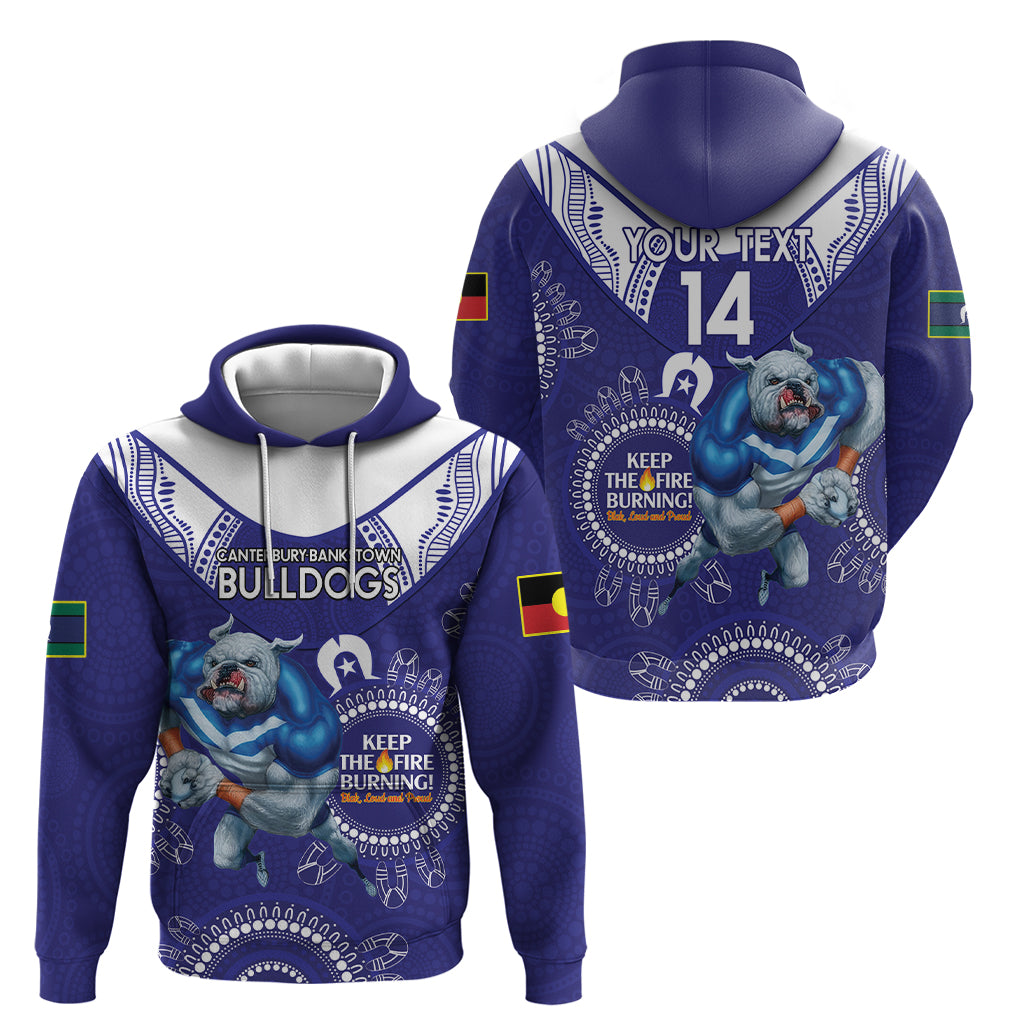 Custom NRL Bulldogs NAIDOC Week Hoodie Keep The Fire Burning Indigenous Art