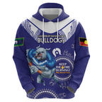 Custom NRL Bulldogs NAIDOC Week Hoodie Keep The Fire Burning Indigenous Art