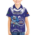 Custom NRL Bulldogs NAIDOC Week Kid Hawaiian Shirt Keep The Fire Burning Indigenous Art