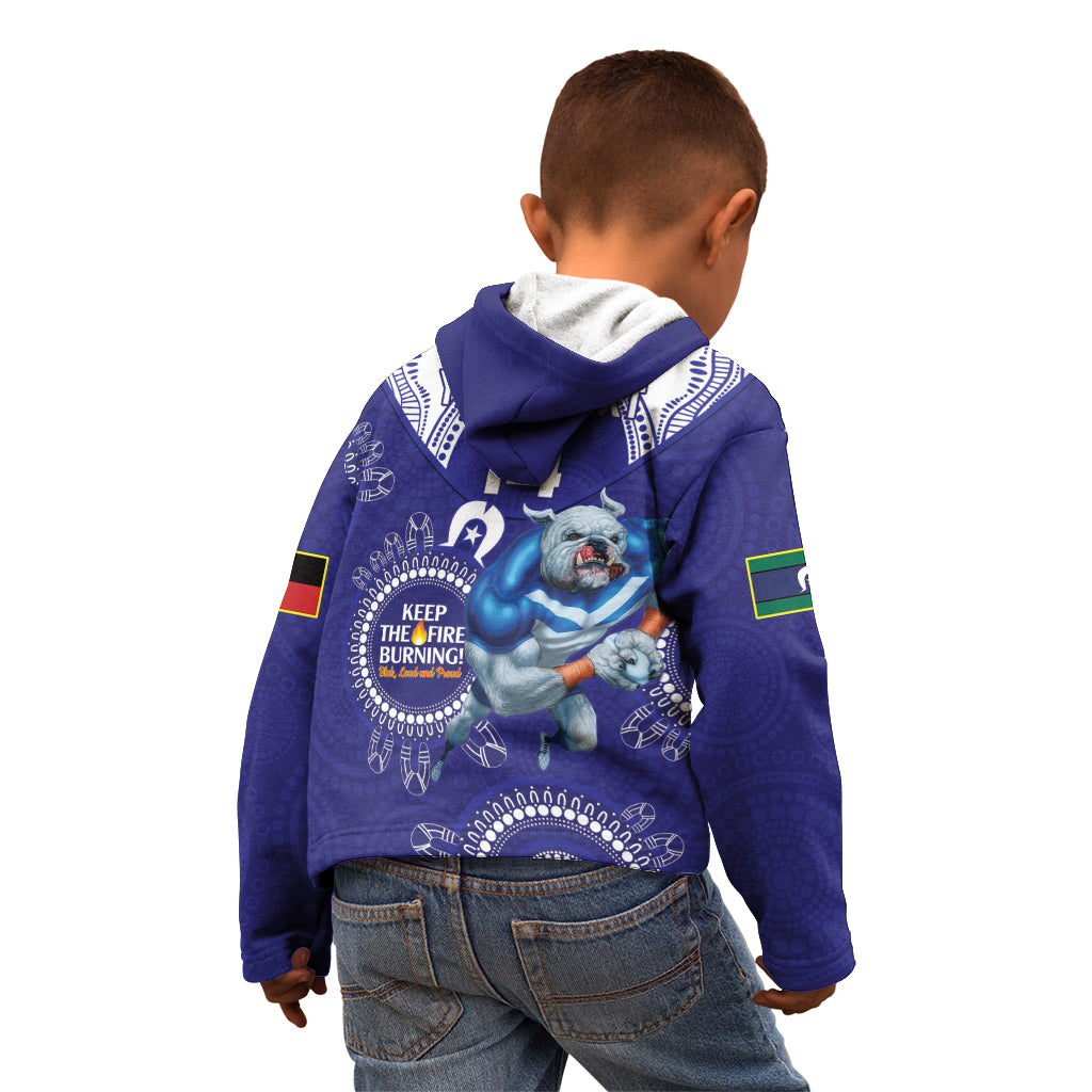 Custom NRL Bulldogs NAIDOC Week Kid Hoodie Keep The Fire Burning Indigenous Art