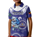 Custom NRL Bulldogs NAIDOC Week Kid Polo Shirt Keep The Fire Burning Indigenous Art
