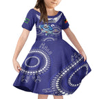 Custom NRL Bulldogs NAIDOC Week Kid Short Sleeve Dress Keep The Fire Burning Indigenous Art