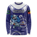 Custom NRL Bulldogs NAIDOC Week Long Sleeve Shirt Keep The Fire Burning Indigenous Art