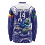 Custom NRL Bulldogs NAIDOC Week Long Sleeve Shirt Keep The Fire Burning Indigenous Art