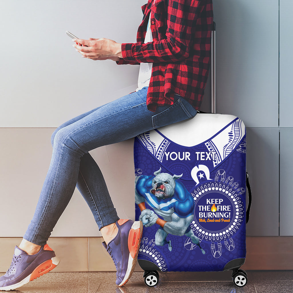 Custom NRL Bulldogs NAIDOC Week Luggage Cover Keep The Fire Burning Indigenous Art