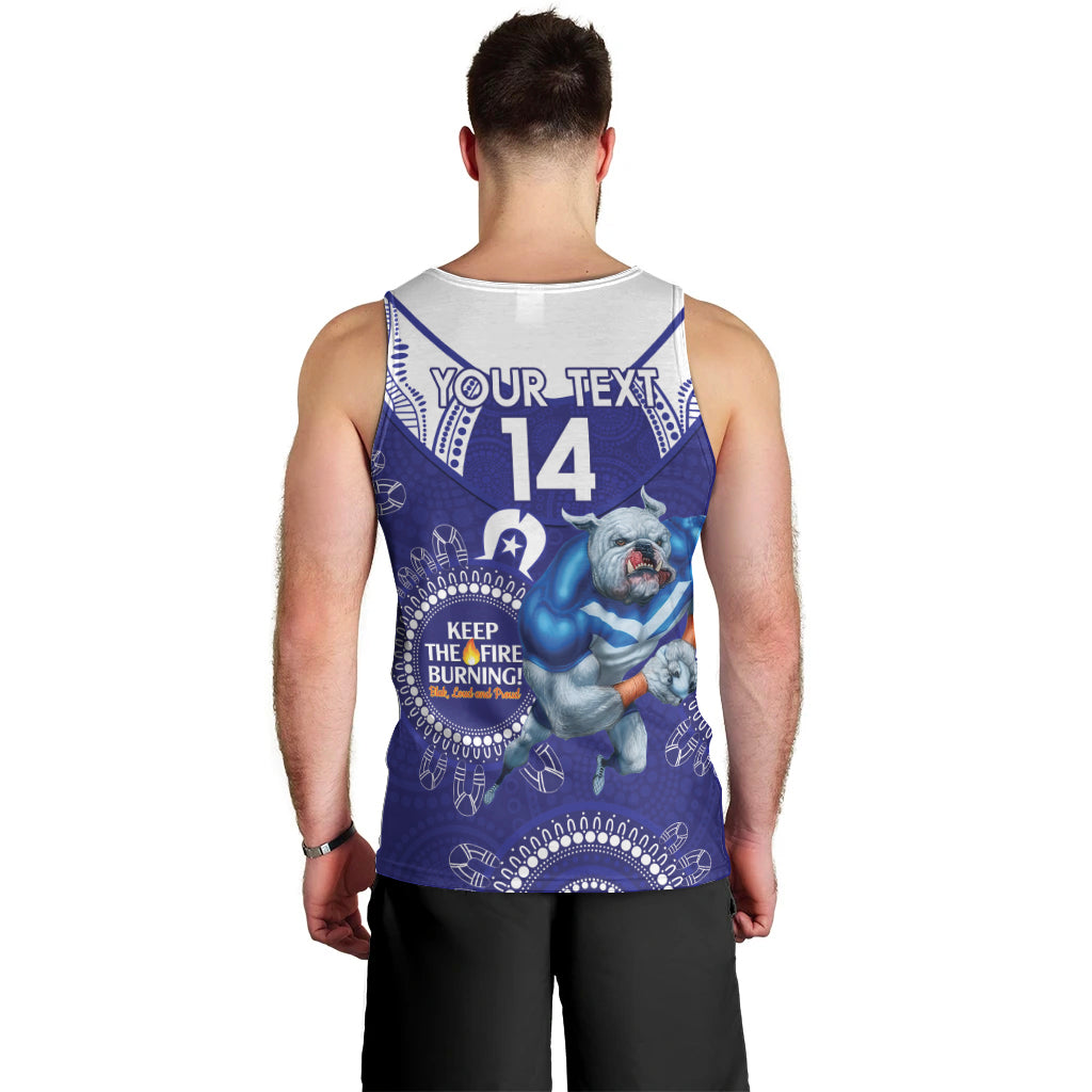 Custom NRL Bulldogs NAIDOC Week Men Tank Top Keep The Fire Burning Indigenous Art