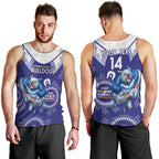 Custom NRL Bulldogs NAIDOC Week Men Tank Top Keep The Fire Burning Indigenous Art
