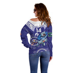 Custom NRL Bulldogs NAIDOC Week Off Shoulder Sweater Keep The Fire Burning Indigenous Art