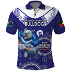 Custom NRL Bulldogs NAIDOC Week Polo Shirt Keep The Fire Burning Indigenous Art