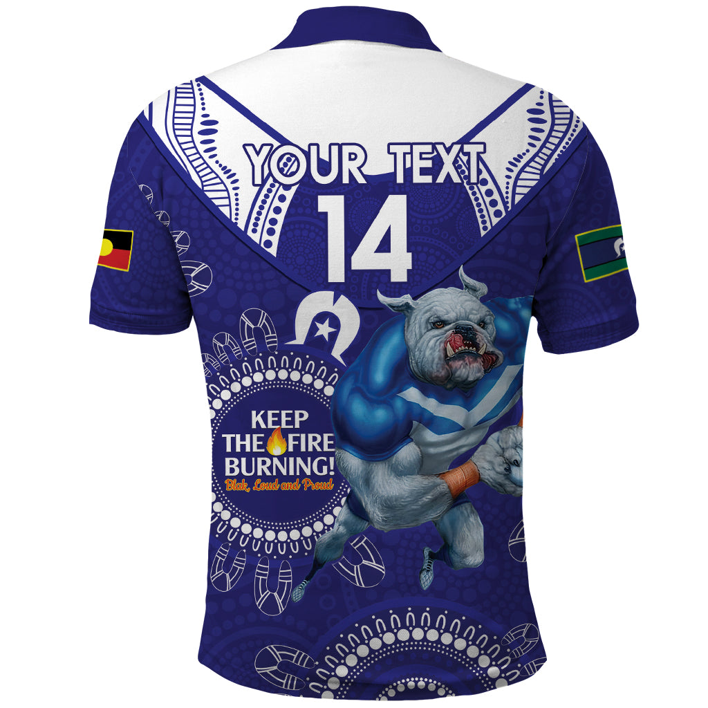 Custom NRL Bulldogs NAIDOC Week Polo Shirt Keep The Fire Burning Indigenous Art