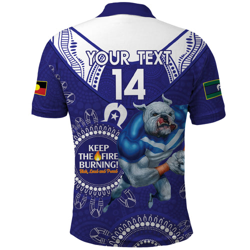 Custom NRL Bulldogs NAIDOC Week Polo Shirt Keep The Fire Burning Indigenous Art
