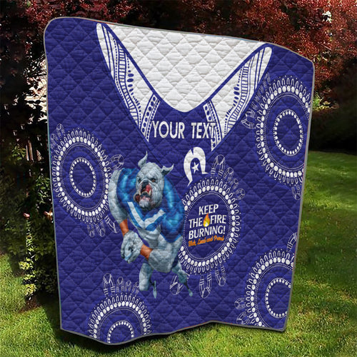 Custom NRL Bulldogs NAIDOC Week Quilt Keep The Fire Burning Indigenous Art