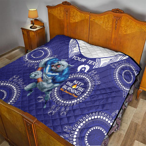 Custom NRL Bulldogs NAIDOC Week Quilt Keep The Fire Burning Indigenous Art