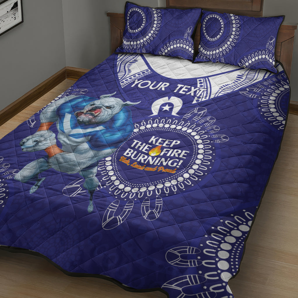 Custom NRL Bulldogs NAIDOC Week Quilt Bed Set Keep The Fire Burning Indigenous Art