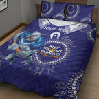 Custom NRL Bulldogs NAIDOC Week Quilt Bed Set Keep The Fire Burning Indigenous Art