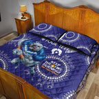Custom NRL Bulldogs NAIDOC Week Quilt Bed Set Keep The Fire Burning Indigenous Art