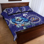 Custom NRL Bulldogs NAIDOC Week Quilt Bed Set Keep The Fire Burning Indigenous Art