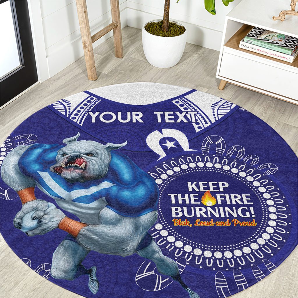 Custom NRL Bulldogs NAIDOC Week Round Carpet Keep The Fire Burning Indigenous Art