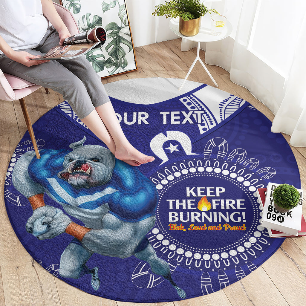 Custom NRL Bulldogs NAIDOC Week Round Carpet Keep The Fire Burning Indigenous Art