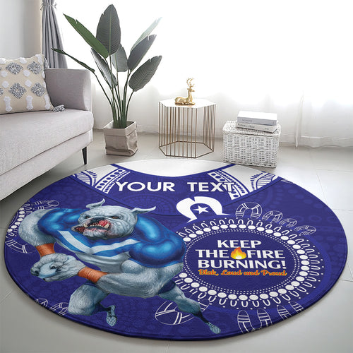 Custom NRL Bulldogs NAIDOC Week Round Carpet Keep The Fire Burning Indigenous Art