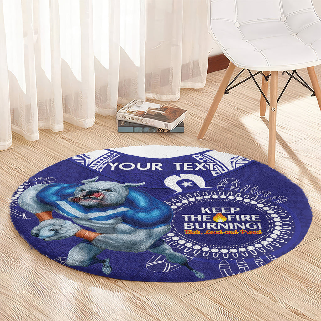 Custom NRL Bulldogs NAIDOC Week Round Carpet Keep The Fire Burning Indigenous Art