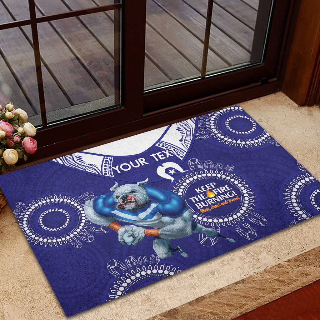Custom NRL Bulldogs NAIDOC Week Rubber Doormat Keep The Fire Burning Indigenous Art