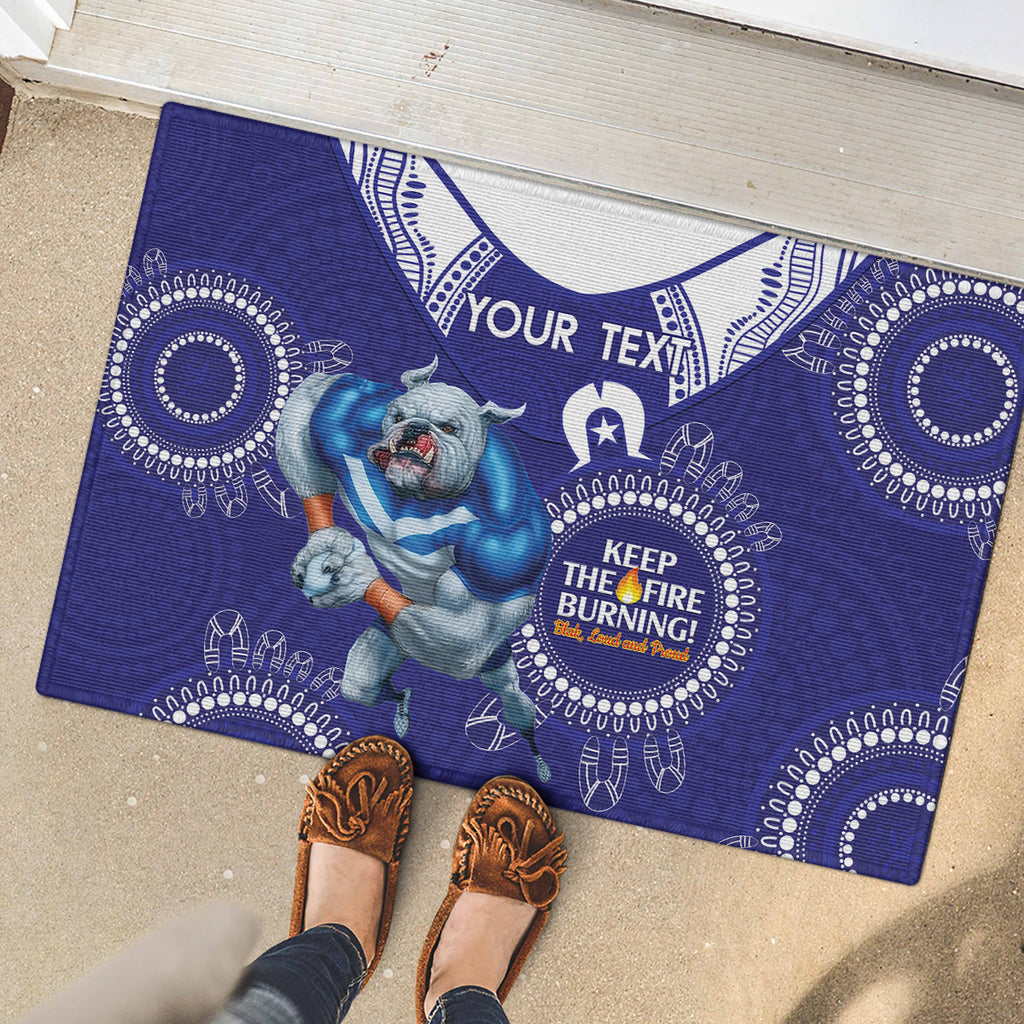 Custom NRL Bulldogs NAIDOC Week Rubber Doormat Keep The Fire Burning Indigenous Art