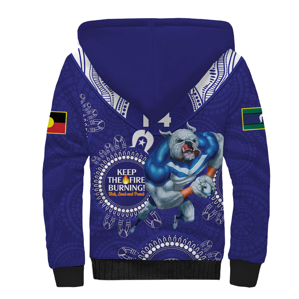 Custom NRL Bulldogs NAIDOC Week Sherpa Hoodie Keep The Fire Burning Indigenous Art