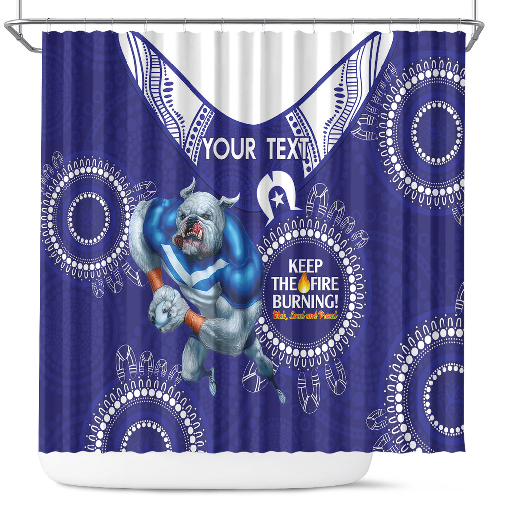Custom NRL Bulldogs NAIDOC Week Shower Curtain Keep The Fire Burning Indigenous Art
