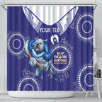 Custom NRL Bulldogs NAIDOC Week Shower Curtain Keep The Fire Burning Indigenous Art
